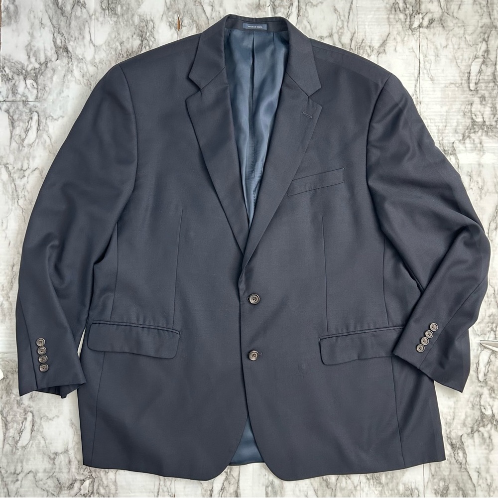 RALPH RALPH LAUREN Dillard's 2 button navy 100% Wool Suit‎ Jacket Blazer Sz 48R